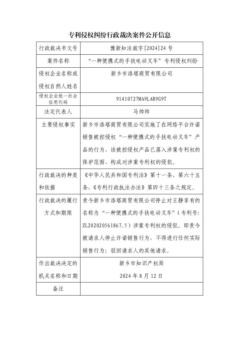 24号专利侵权纠纷行政裁决案件公开信息_01