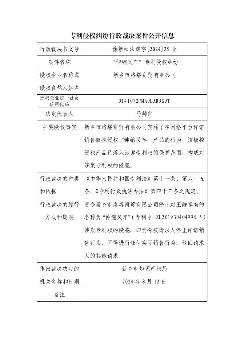 25号专利侵权纠纷行政裁决案件公开信息_01